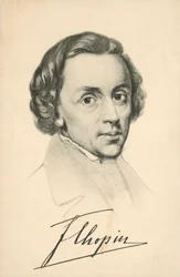 Ritratto di Frederic Chopin, con firma
